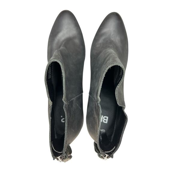 BP Leather Block Chunky Heel Ankle Boots Chelsea Zip Shoes Sz 10 Black Boho Moto - Picture 5 of 10